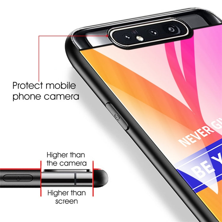 For Galaxy A80 / A90 Shockproof PC + TPU + Glass Protective Case