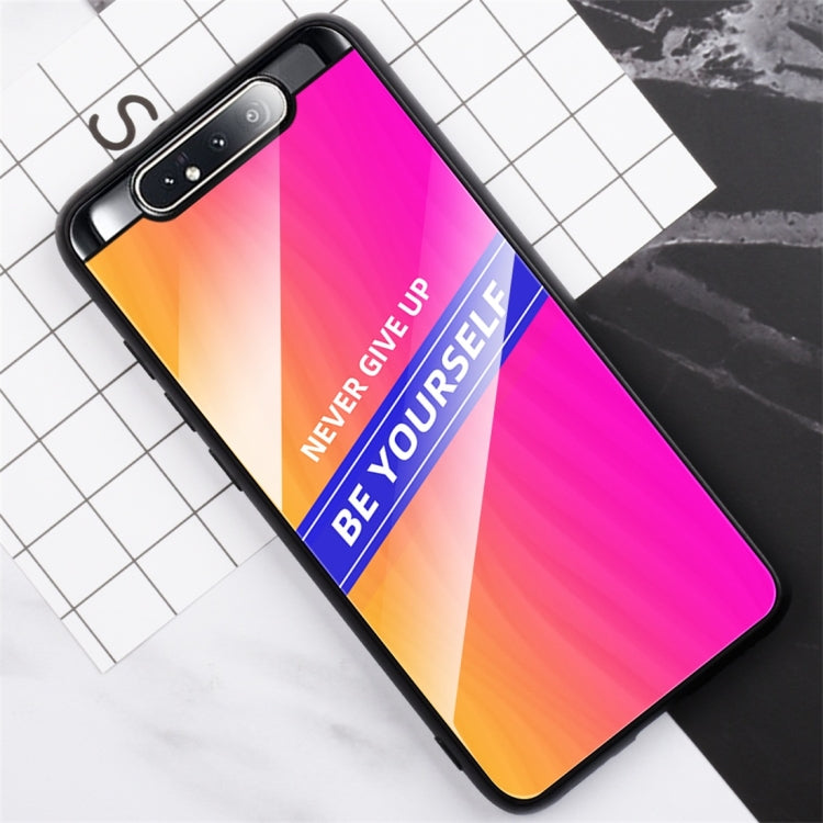 For Galaxy A80 / A90 Shockproof PC + TPU + Glass Protective Case
