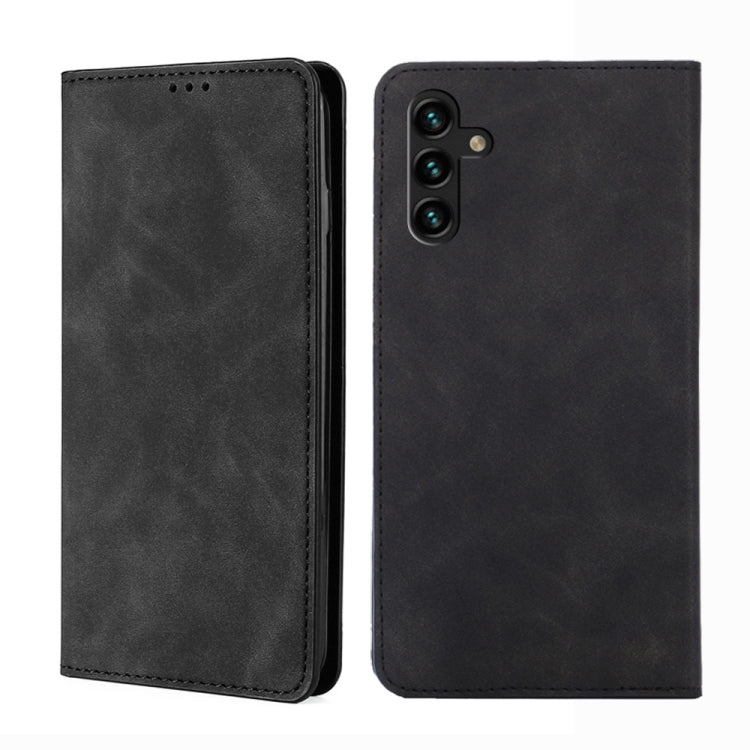 For Samsung Galaxy A13 5G Skin Feel Magnetic Horizontal Flip Leather Case with Holder & Card Slots