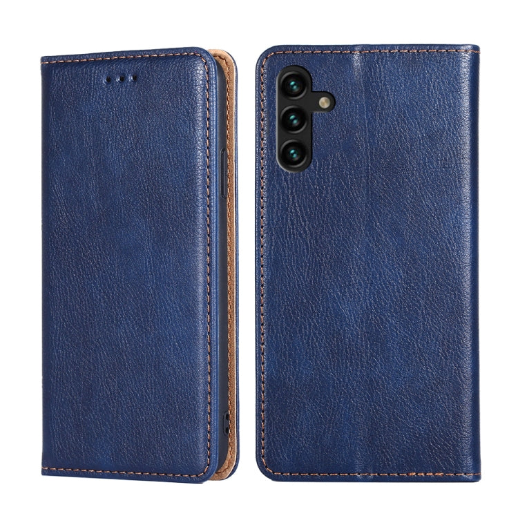 For Samsung Galaxy A13 5G Pure Color Magnetic Horizontal Flip Leather Case with Holder & Card Slot & Wallet