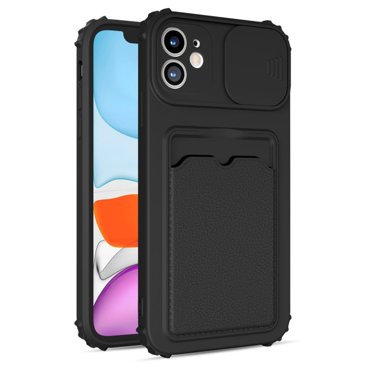 For iPhone 13 mini Sliding Camera Cover Design TPU Shockproof Case with Card Slot