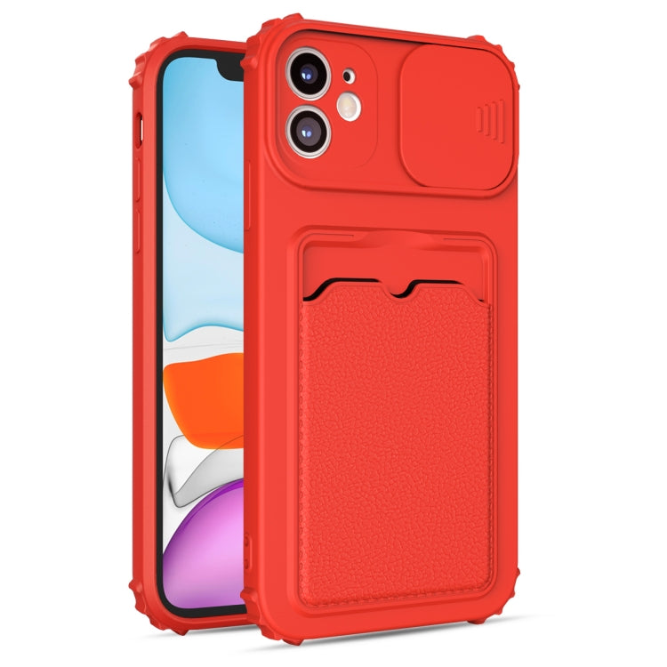 For iPhone 13 mini Sliding Camera Cover Design TPU Shockproof Case with Card Slot