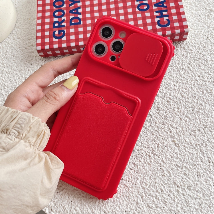 For iPhone 13 Sliding Camera Cover Design TPU Shockproof Case with Card Slot