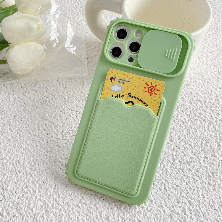 For iPhone 13 Pro Max Sliding Camera Cover Design TPU Shockproof Case with Card Slot