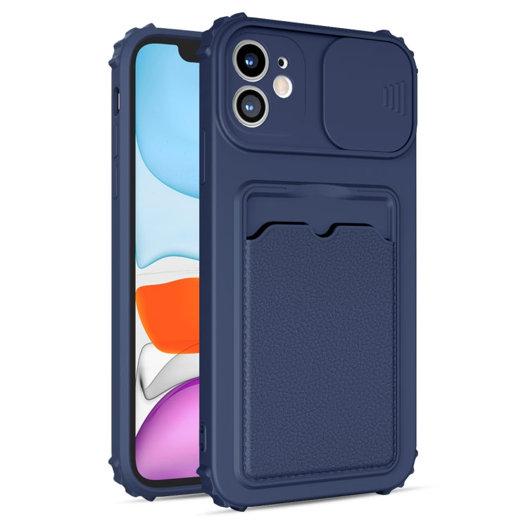 For iPhone 12 mini Sliding Camera Cover Design TPU Shockproof Case with Card Slot