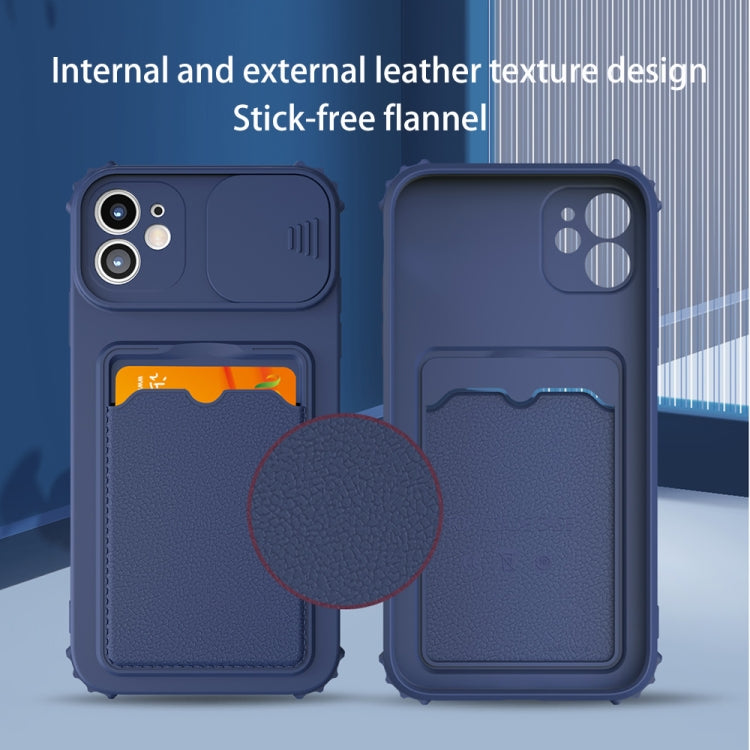 For iPhone 12 Pro Max Sliding Camera Cover TPU Shockproof Case with Card Slot
