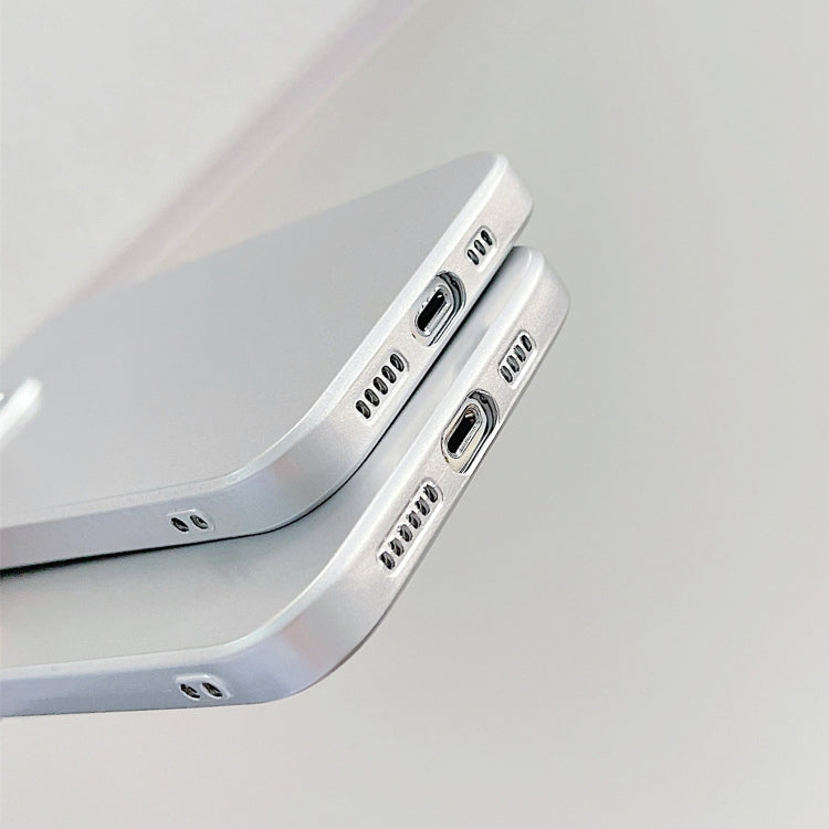 For iPhone 12 Metal Style TPU Shockproof Case(Silver)