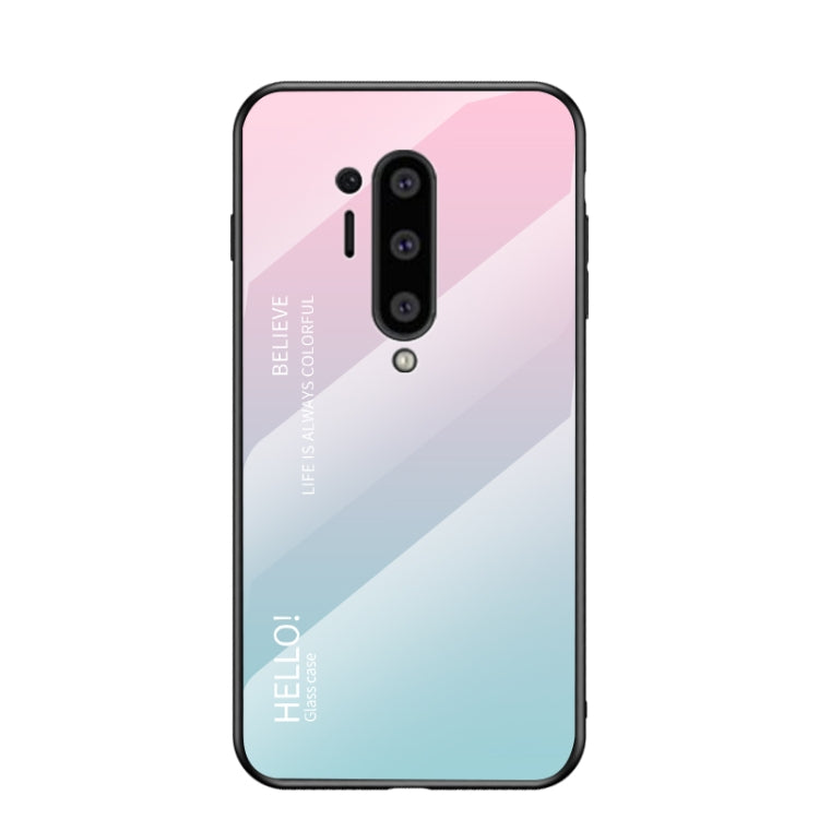 For OnePlus 8 Pro Gradient Color Painted TPU Edge Glass Case