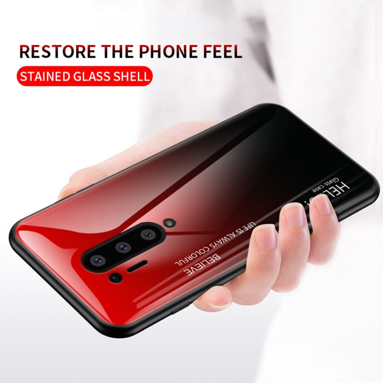 For OnePlus 8 Pro Gradient Color Painted TPU Edge Glass Case