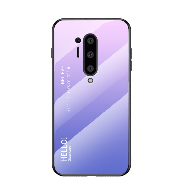 For OnePlus 8 Pro Gradient Color Painted TPU Edge Glass Case