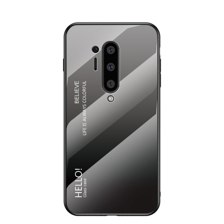 For OnePlus 8 Pro Gradient Color Painted TPU Edge Glass Case