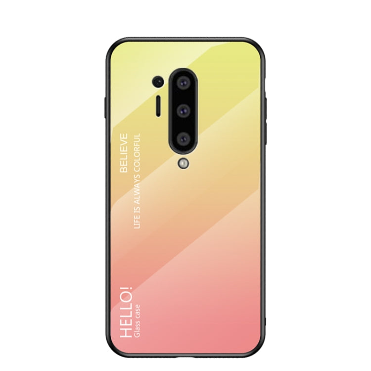 For OnePlus 8 Pro Gradient Color Painted TPU Edge Glass Case