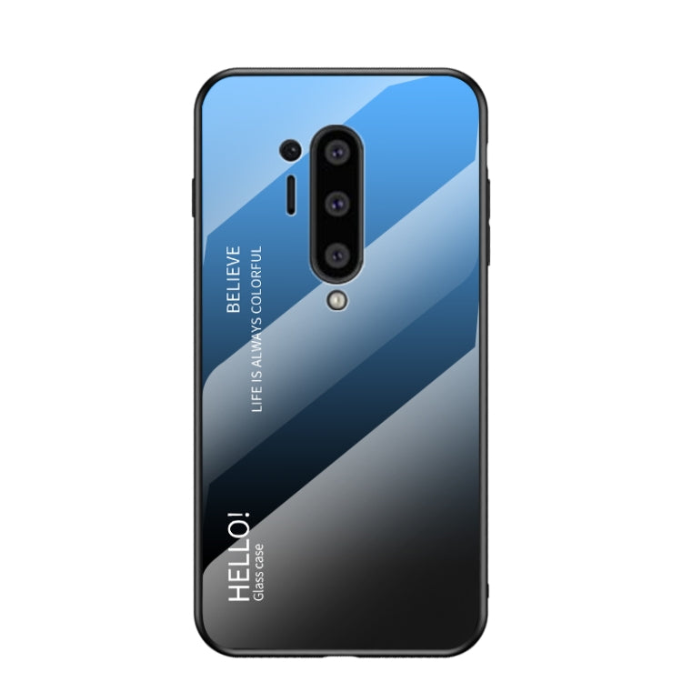 For OnePlus 8 Pro Gradient Color Painted TPU Edge Glass Case