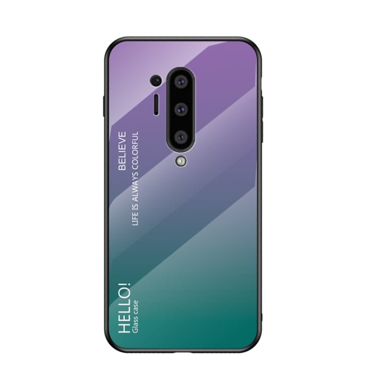 For OnePlus 8 Pro Gradient Color Painted TPU Edge Glass Case