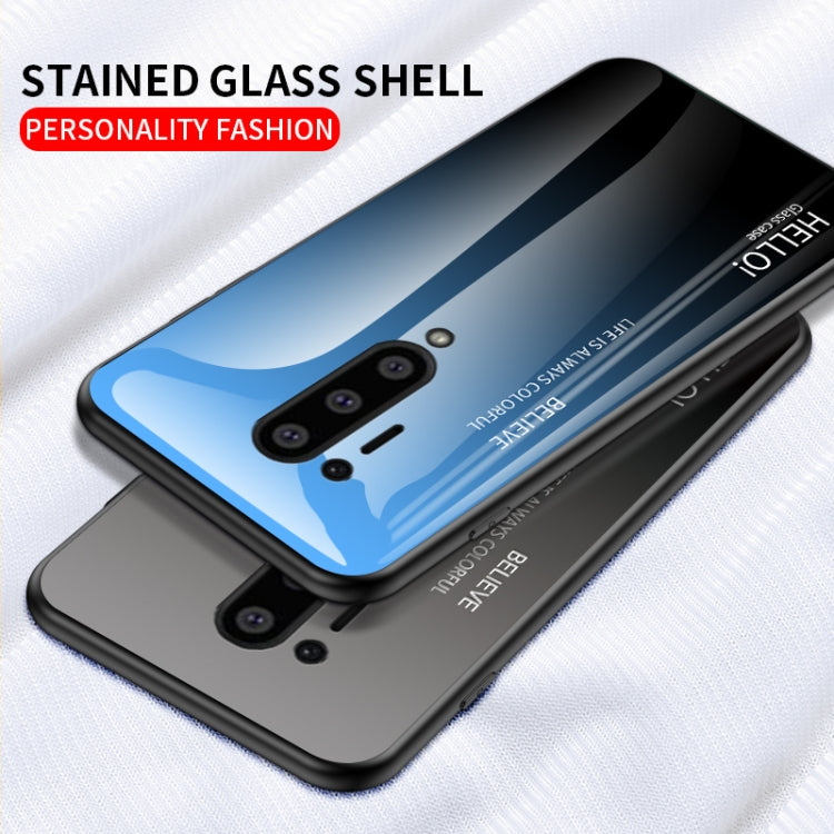 For OnePlus 8 Pro Gradient Color Painted TPU Edge Glass Case