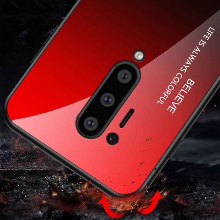 For OnePlus 8 Pro Gradient Color Painted TPU Edge Glass Case