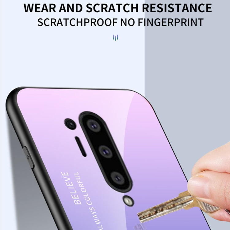 For OnePlus 8 Pro Gradient Color Painted TPU Edge Glass Case