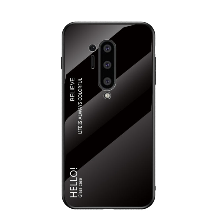 For OnePlus 8 Pro Gradient Color Painted TPU Edge Glass Case