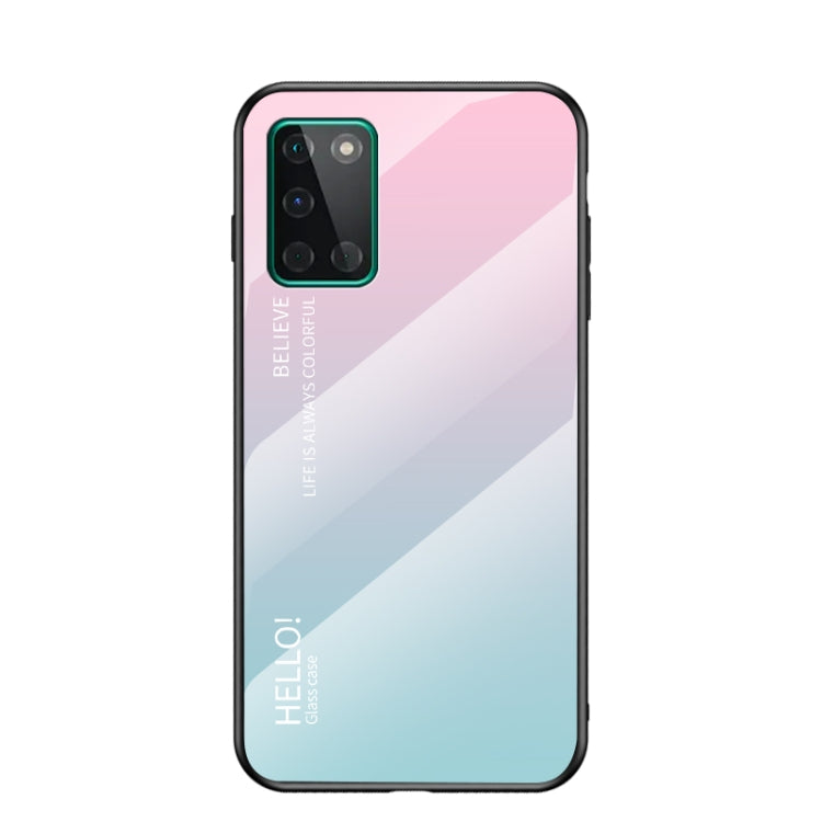 For OnePlus 8T Gradient Color Painted TPU Edge Glass Case