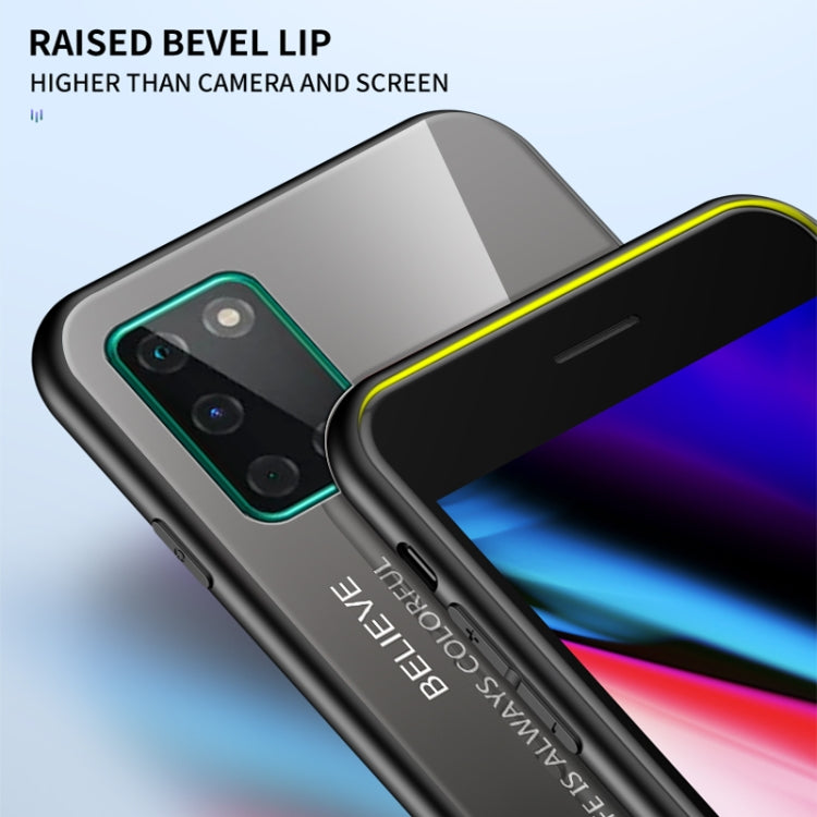 For OnePlus 8T Gradient Color Painted TPU Edge Glass Case
