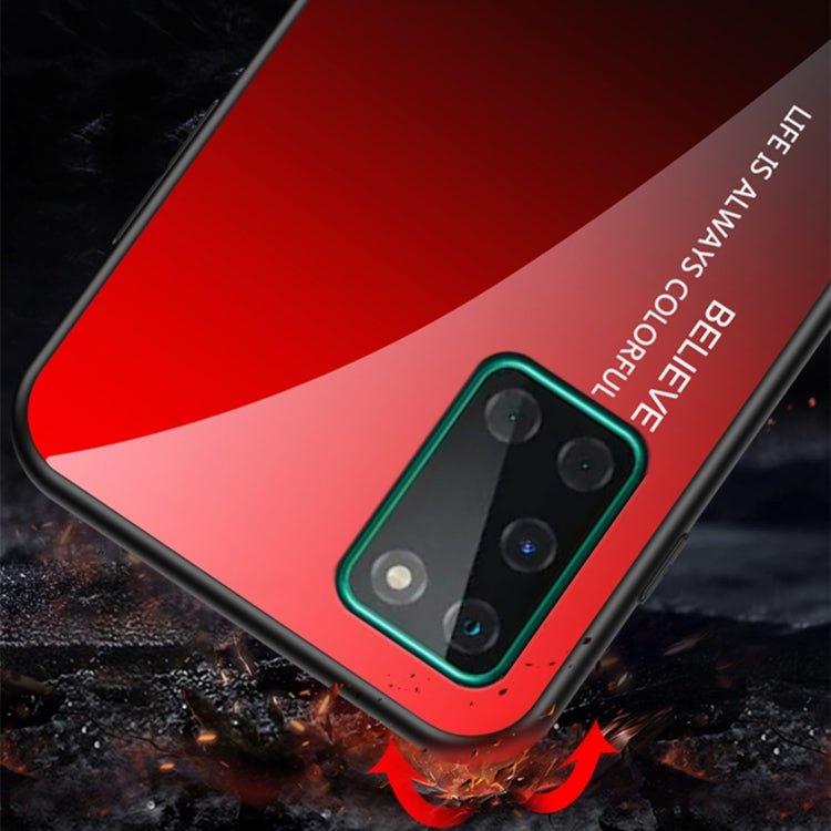 For OnePlus 8T Gradient Color Painted TPU Edge Glass Case