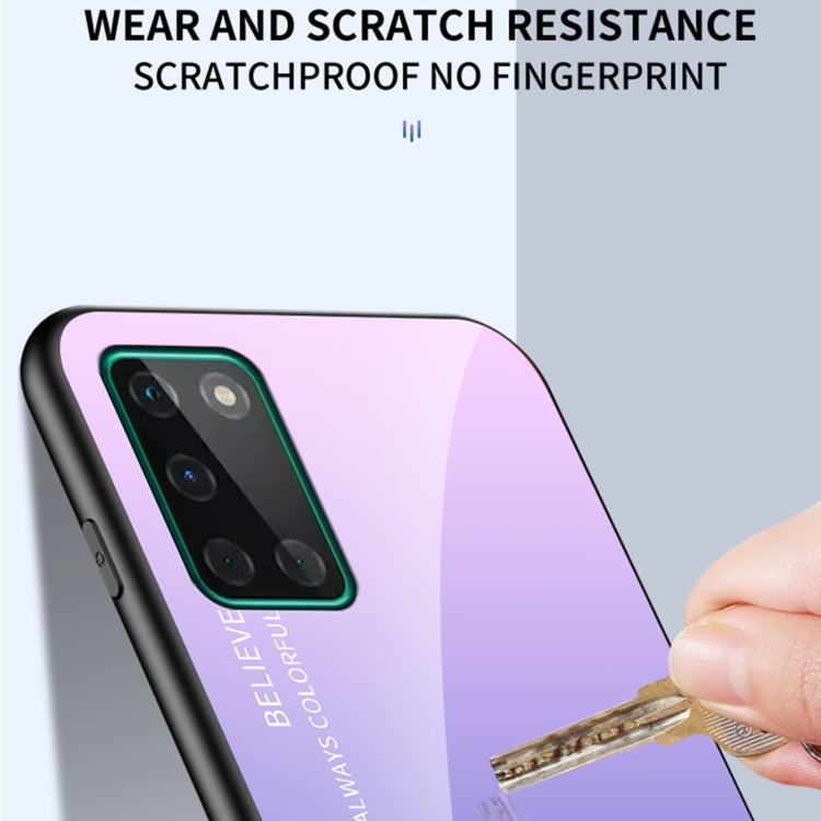 For OnePlus 8T Gradient Color Painted TPU Edge Glass Case
