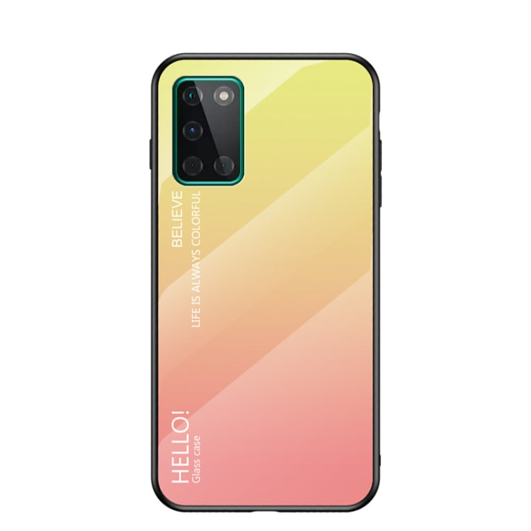 For OnePlus 8T Gradient Color Painted TPU Edge Glass Case