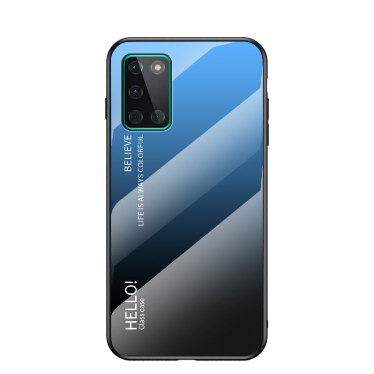 For OnePlus 8T Gradient Color Painted TPU Edge Glass Case