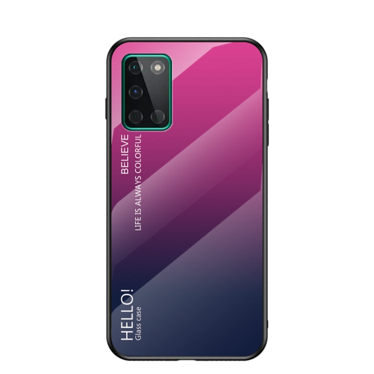For OnePlus 8T Gradient Color Painted TPU Edge Glass Case