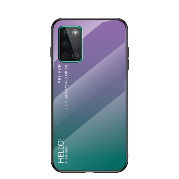 For OnePlus 8T Gradient Color Painted TPU Edge Glass Case