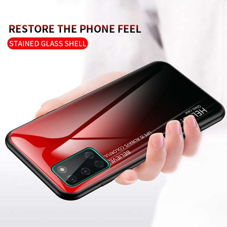 For OnePlus 8T Gradient Color Painted TPU Edge Glass Case