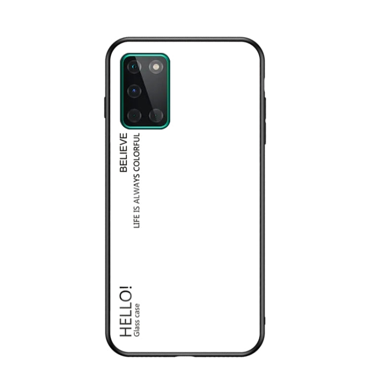 For OnePlus 8T Gradient Color Painted TPU Edge Glass Case