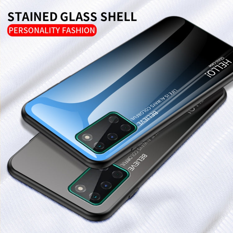 For OnePlus 8T Gradient Color Painted TPU Edge Glass Case
