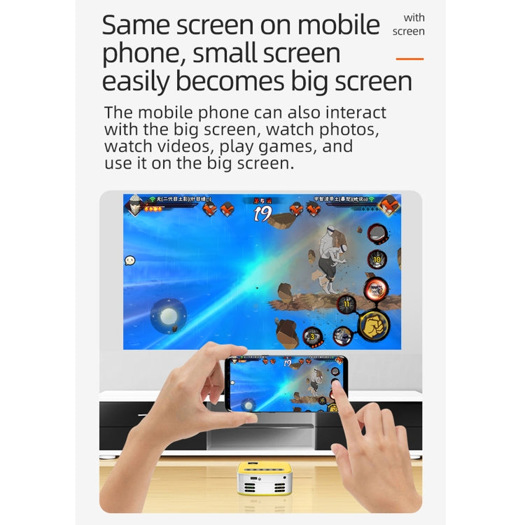 T20 320x240 400 Lumens Portable Home Theater LED HD Digital Projector, Same Screen Version(Yellow)