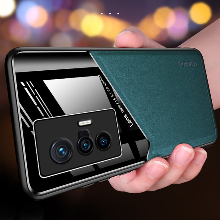 For vivo X70 All-inclusive Leather + Organic Glass Protective Case with Metal Iron Sheet