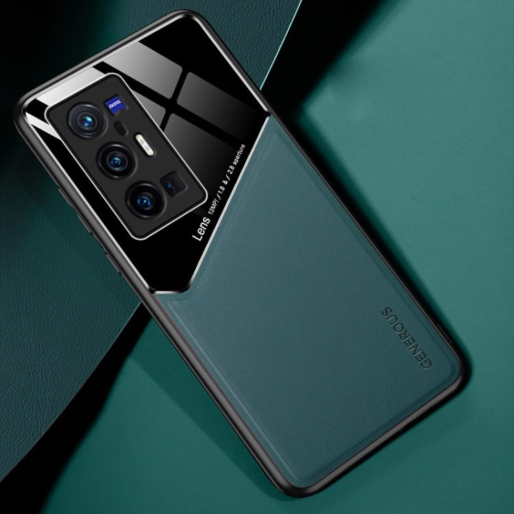 For vivo X70 Pro+ All-inclusive Leather + Organic Glass Protective Case with Metal Iron Sheet