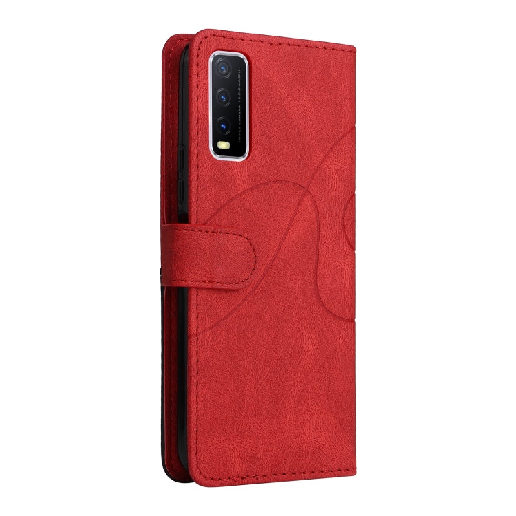 For vivo Y20/Y20A/Y20s/Y20i/Y20G Dual-color Splicing Horizontal Flip PU Leather Case with Holder & Card Slots & Wallet