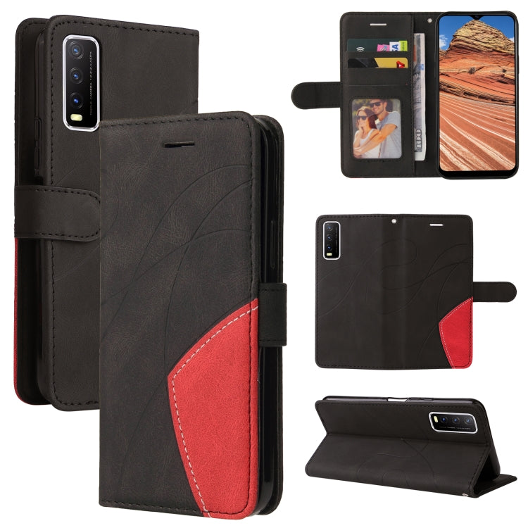 For vivo Y20/Y20A/Y20s/Y20i/Y20G Dual-color Splicing Horizontal Flip PU Leather Case with Holder & Card Slots & Wallet