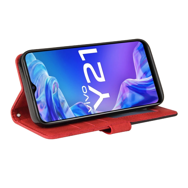 For vivo Y21 2020/Y21s/Y33s Dual-color Splicing Horizontal Flip PU Leather Case with Holder & Card Slots & Wallet