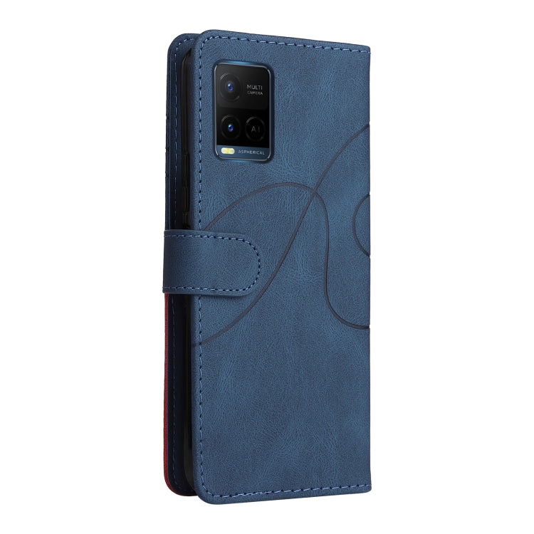 For vivo Y21 2020/Y21s/Y33s Dual-color Splicing Horizontal Flip PU Leather Case with Holder & Card Slots & Wallet