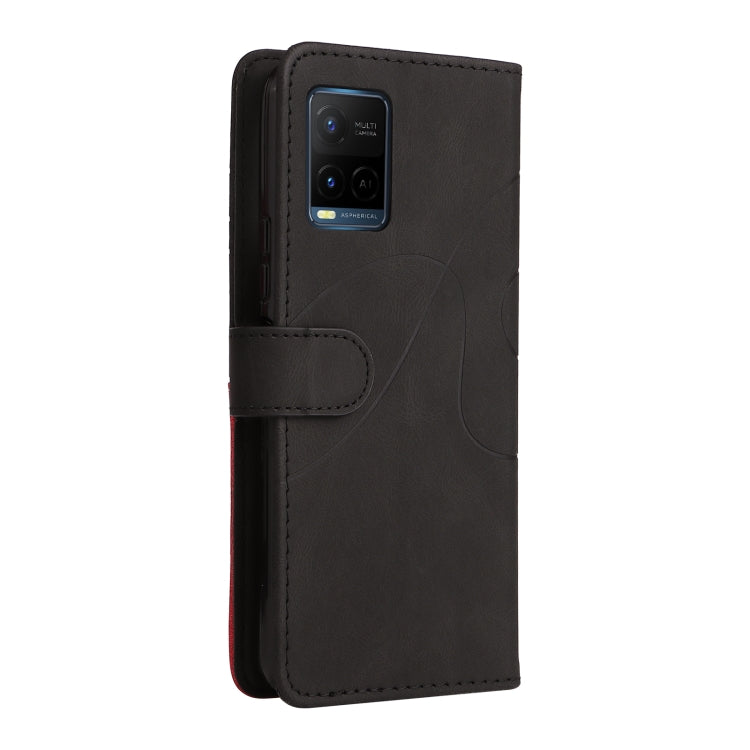 For vivo Y21 2020/Y21s/Y33s Dual-color Splicing Horizontal Flip PU Leather Case with Holder & Card Slots & Wallet