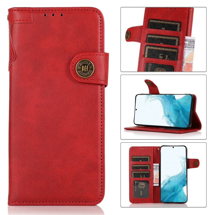 For Samsung Galaxy S22 5G KHAZNEH Dual-Splicing Cowhide Texture Horizontal Flip Leather Case with Holder & Card Slots & Wallet & Lanyard