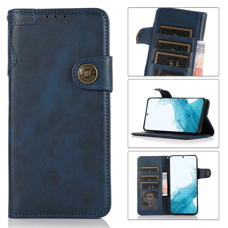 For Samsung Galaxy S22 5G KHAZNEH Dual-Splicing Cowhide Texture Horizontal Flip Leather Case with Holder & Card Slots & Wallet & Lanyard