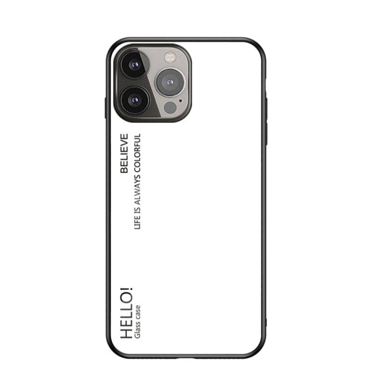 For iPhone 13 Pro Gradient Color Painted TPU Edge Glass Case