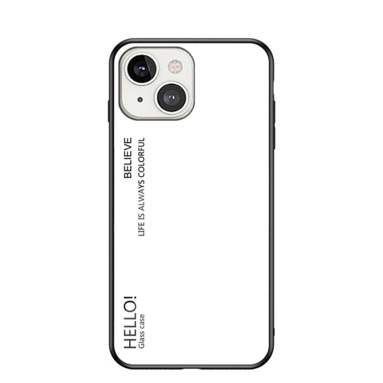 For iPhone 13 mini Gradient Color Painted TPU Edge Glass Case