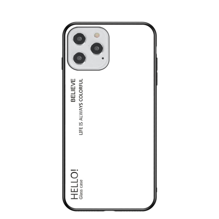 For iPhone 12 Pro Gradient Color Painted TPU Edge Glass Case