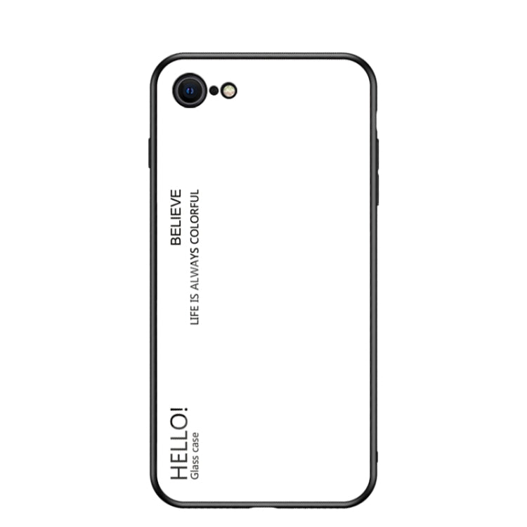 For iPhone SE 2022 / SE 2020 / 8 / 7 Gradient Color Painted TPU Edge Glass Case