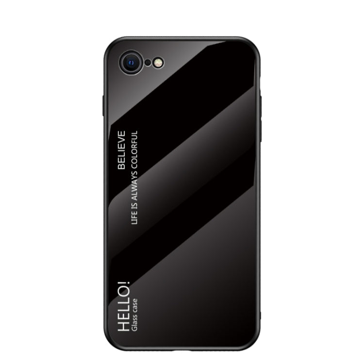 For iPhone SE 2022 / SE 2020 / 8 / 7 Gradient Color Painted TPU Edge Glass Case