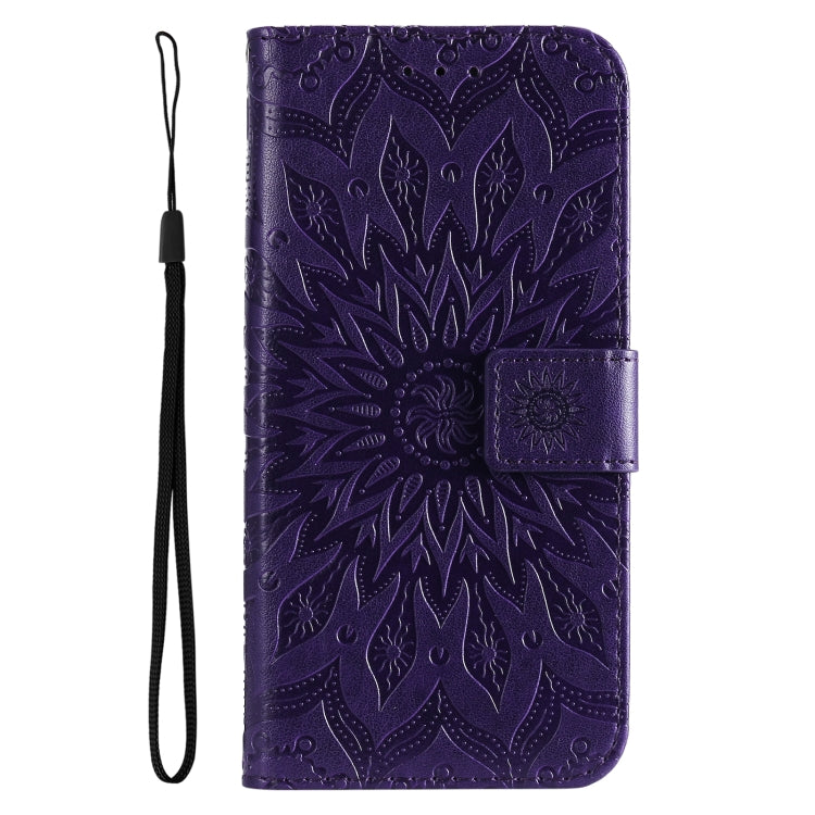 For vivo Y21/Y21s/Y33s Pressed Printing Sunflower Pattern Horizontal Flip PU Leather Case with Holder & Card Slots & Wallet & Lanyard