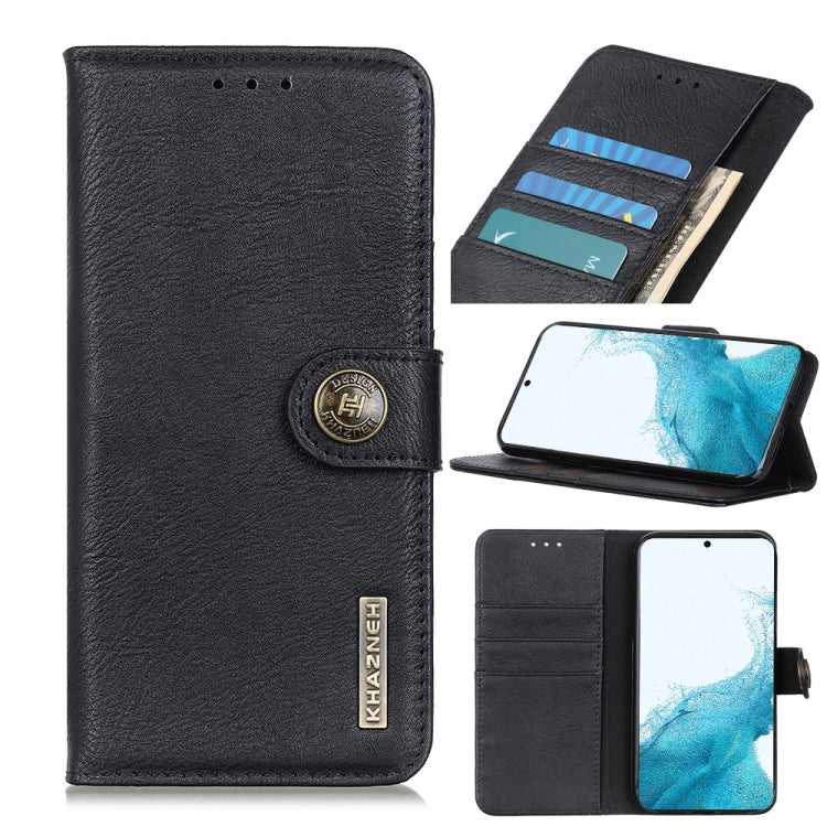 For Samsung Galaxy S22 5G KHAZNEH Cowhide Texture Horizontal Flip Leather Case with Holder & Card Slots & Wallet
